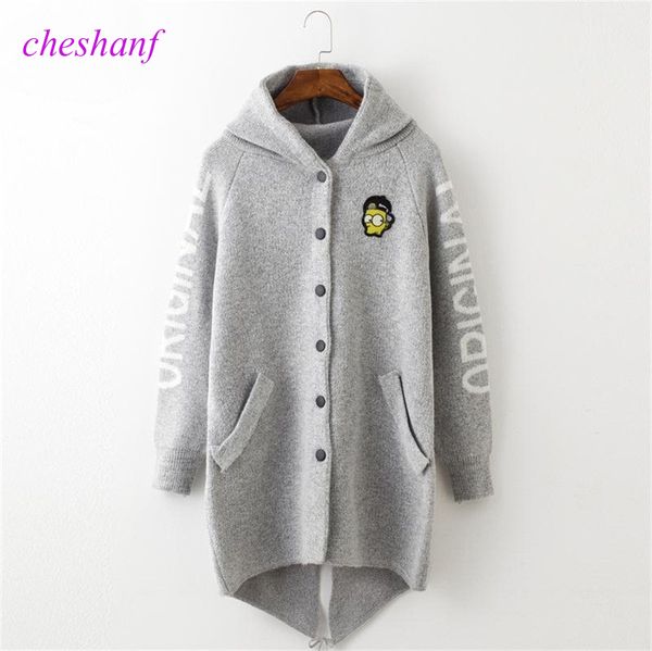 2018 autumn winter long cardigan sweaters women cartoon hooded sweater coat fall warm thick poncho jacket oversized jumper, White;black
2018 autumn winter long cardigan sweaters women cartoon hooded sweater coat fall warm thick poncho jacket oversized jumper, White;black