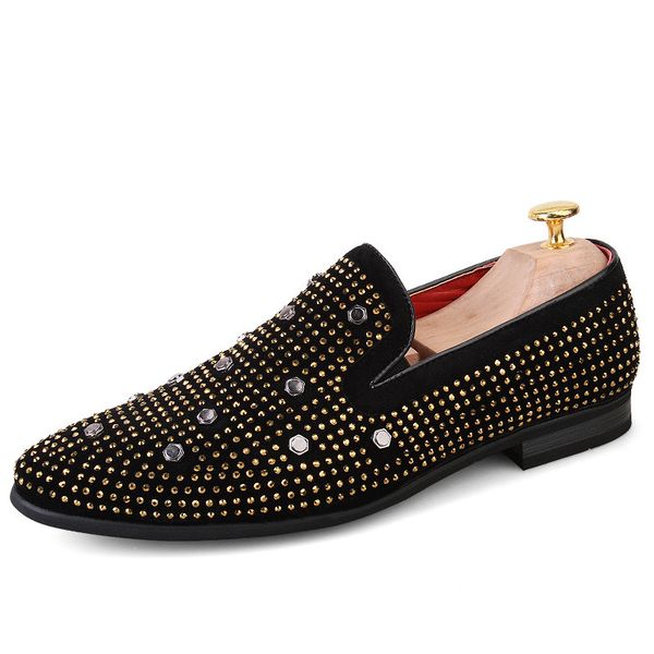 men driving shoes for party business size 38-43 new fashion man loafers rhinestone decoration casual slip-on moccasins, Black
men driving shoes for party business size 38-43 new fashion man loafers rhinestone decoration casual slip-on moccasins, Black