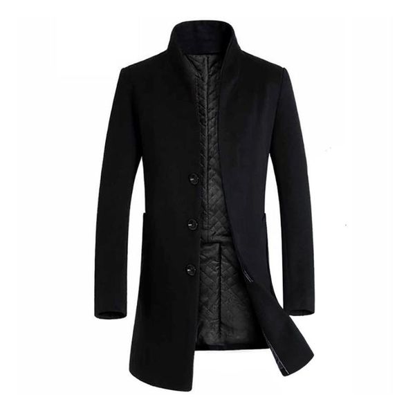 thickened men coats jackets winter warm solid color woolen trench blends slim long coat outwear overcoat mens coats and jacket, Black
thickened men coats jackets winter warm solid color woolen trench blends slim long coat outwear overcoat mens coats and jacket, Black
