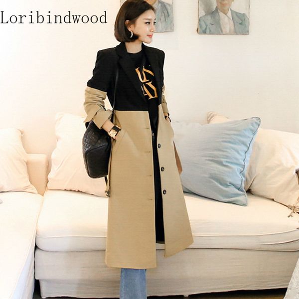 2019 autumn winter black khaki patchwork color block long trench singlle breasted notched collar belt elegant coats gothic coat, Tan;black
2019 autumn winter black khaki patchwork color block long trench singlle breasted notched collar belt elegant coats gothic coat, Tan;black