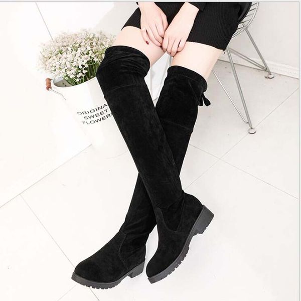 women's warm boots 2019 autumn and winter new pointed thick with side zipper over the knee boots elastic women's shoes, Black
women's warm boots 2019 autumn and winter new pointed thick with side zipper over the knee boots elastic women's shoes, Black