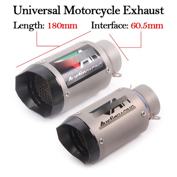 slip on 180mm universal motorcycle exhaust pipe titanium alloy inlet 36~51mm pot echappement moto motorbike escape muffler
slip on 180mm universal motorcycle exhaust pipe titanium alloy inlet 36~51mm pot echappement moto motorbike escape muffler