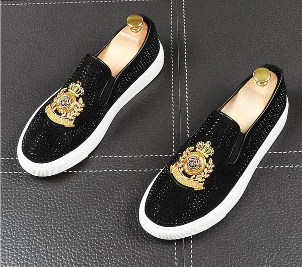 new flat rhinestone leather shoes rhinestone fashion men embroidery loafer dress shoes smoking slipper casual diamond, Black
new flat rhinestone leather shoes rhinestone fashion men embroidery loafer dress shoes smoking slipper casual diamond, Black