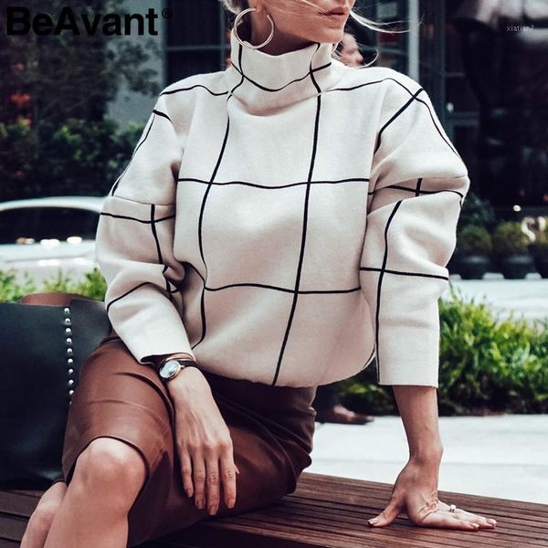 beavant plaid turtleneck women pullover sweaters casual office ladies outerwear knitted sweaters autumn winter female jumpers1, White;black
beavant plaid turtleneck women pullover sweaters casual office ladies outerwear knitted sweaters autumn winter female jumpers1, White;black