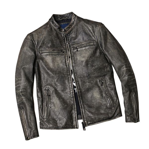 men's leather & faux 2021 vintage grey men slim fit biker's jacket plus size xxxl genuine cowhide autumn short motorcycle coat, Black
men's leather & faux 2021 vintage grey men slim fit biker's jacket plus size xxxl genuine cowhide autumn short motorcycle coat, Black