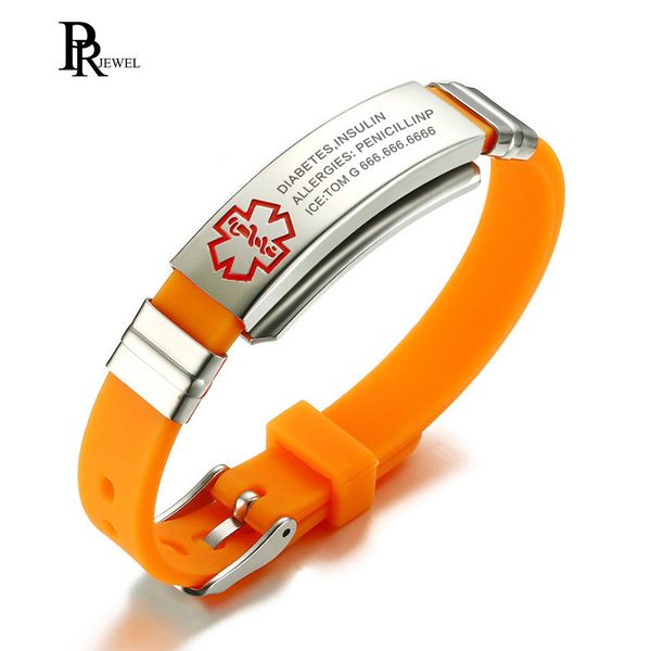 custom engrave bracelet medical alert tag stainless steel id hard chain orange silicone emergency remind gift, Golden;silver
custom engrave bracelet medical alert tag stainless steel id hard chain orange silicone emergency remind gift, Golden;silver