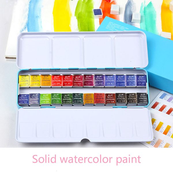 olid watercolor paint set iron box bright color portable watercolor pigment set for art drawing supplies
olid watercolor paint set iron box bright color portable watercolor pigment set for art drawing supplies