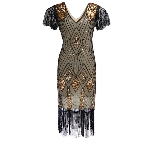 women's sequined dress 1920s inspired sequins beads long tassel inserts dresses holiday evening party ladies midi dresses, Black;gray
women's sequined dress 1920s inspired sequins beads long tassel inserts dresses holiday evening party ladies midi dresses, Black;gray