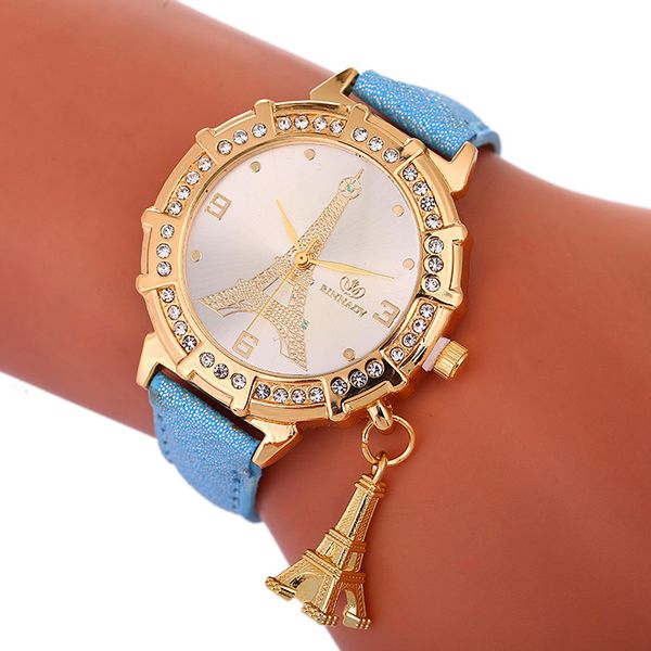 6 styles women fashion eiffel tower pendant watches pu leather band dress watch inlay rhinestone quarzt watches, Slivery;brown
6 styles women fashion eiffel tower pendant watches pu leather band dress watch inlay rhinestone quarzt watches, Slivery;brown