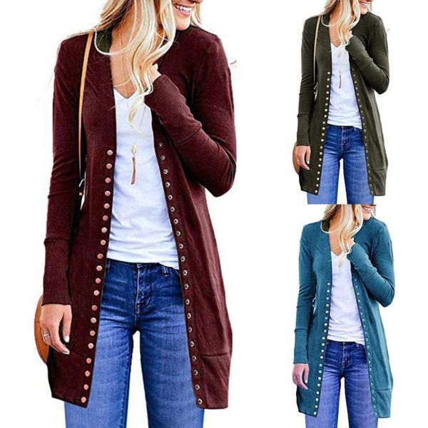 womens open front button down cardigan sweater long sleeve plus loose drape fashion w510, Black;brown
womens open front button down cardigan sweater long sleeve plus loose drape fashion w510, Black;brown