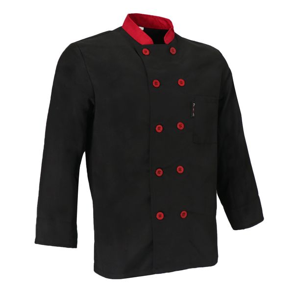 chef jacket coat l waiter uniform long sleeves black 3xl, White;black
chef jacket coat l waiter uniform long sleeves black 3xl, White;black