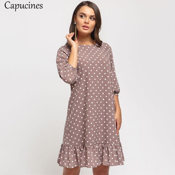 polka dot printed ruffles hem lantern sleeve women dress summer 3/4 sleeves o-neck ruched casual loose mini dresses plus size, Black;pink
polka dot printed ruffles hem lantern sleeve women dress summer 3/4 sleeves o-neck ruched casual loose mini dresses plus size, Black;pink