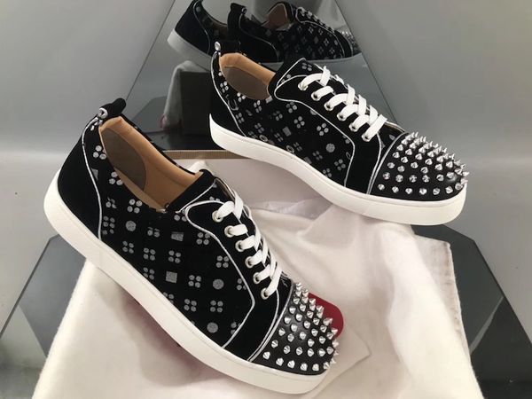 red bottom seavaste sneaker latest low spikes mens trainers flat junior spike shoe 100% real leather wedding party shoes c13, Black
red bottom seavaste sneaker latest low spikes mens trainers flat junior spike shoe 100% real leather wedding party shoes c13, Black