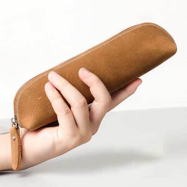 coin purse bag cowhide storage bag brown leather stationery pen holster glasses crazy horse zipper pencil case, Red;black
coin purse bag cowhide storage bag brown leather stationery pen holster glasses crazy horse zipper pencil case, Red;black