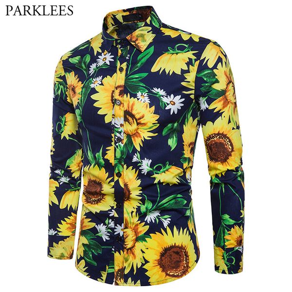 Mens Casual Button Down Dress Shirts 2018 Autumn New Sunflower Floral Print Shirt Men Party Hawaiian Shirt Camisas Para Hombre
Mens Casual Button Down Dress Shirts 2018 Autumn New Sunflower Floral Print Shirt Men Party Hawaiian Shirt Camisas Para Hombre