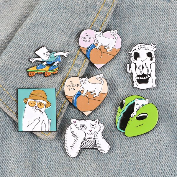 new arrival enamel pins and brooches white cat pin set goth pin goth punk backpack badge shirt collar lapel pin high quality, Gray
new arrival enamel pins and brooches white cat pin set goth pin goth punk backpack badge shirt collar lapel pin high quality, Gray