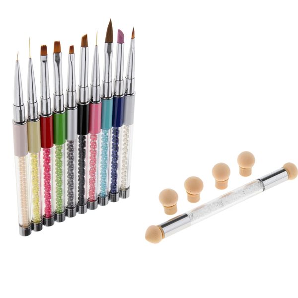 10pcs nail uv gel painting drawing carving brush with 1pc dual head sponge brush gradient shading blooming dotting tool
10pcs nail uv gel painting drawing carving brush with 1pc dual head sponge brush gradient shading blooming dotting tool