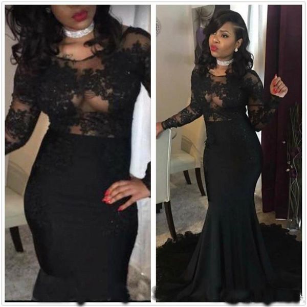 mermaid prom dresses sheer neck long sleeve appliques black african dresses evening party gowns customized
mermaid prom dresses sheer neck long sleeve appliques black african dresses evening party gowns customized