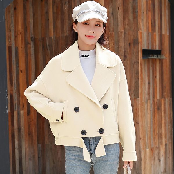 women's wool & blends 2021wool blend jacket women autumn winter casual loose office lady female overcoat turn-down collar solid slim sh, Black
women's wool & blends 2021wool blend jacket women autumn winter casual loose office lady female overcoat turn-down collar solid slim sh, Black