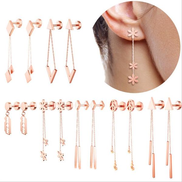 1pair new punk stainless steel rose gold silver color tassel geometric stud earrings women ear piercings fashion jewelry gifts, Golden;silver
1pair new punk stainless steel rose gold silver color tassel geometric stud earrings women ear piercings fashion jewelry gifts, Golden;silver