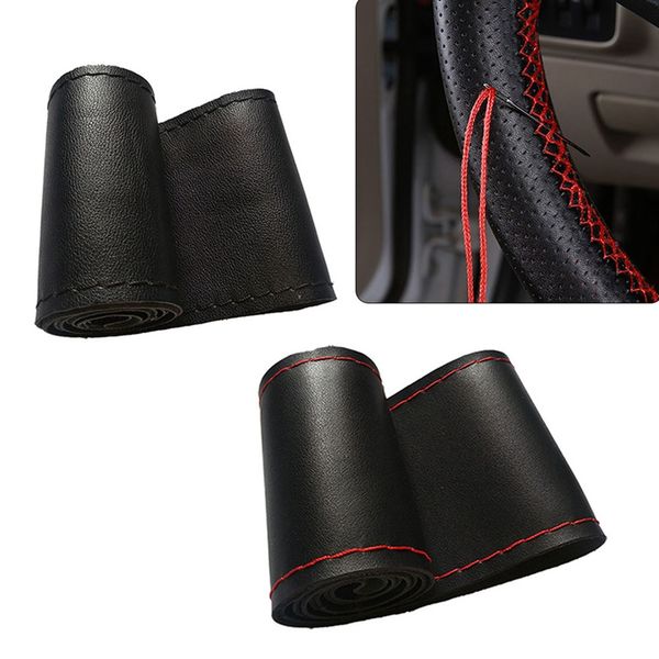 38cm diy steering wheel covers soft leather braid on the steering-wheel of car with needle and thread interior accessories 
38cm diy steering wheel covers soft leather braid on the steering-wheel of car with needle and thread interior accessories