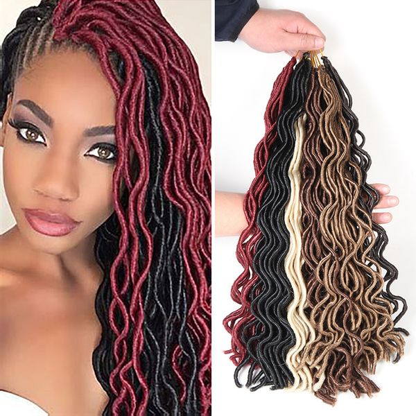 20 inch goddess faux locs crochet hair 24 strands/pack soft natural dreadlocks kanekalon synthetic crochet braids hair extensions bug/613
20 inch goddess faux locs crochet hair 24 strands/pack soft natural dreadlocks kanekalon synthetic crochet braids hair extensions bug/613
