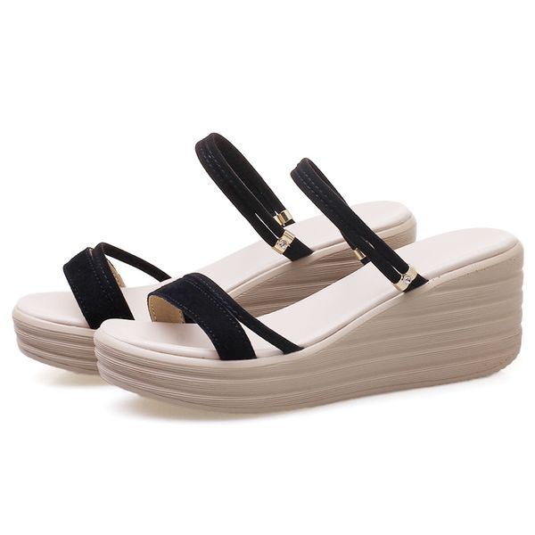 summer women sandals shoes slide wedge platform ladies moccasins korean trend height increasing heels female beach shoe, Black
summer women sandals shoes slide wedge platform ladies moccasins korean trend height increasing heels female beach shoe, Black