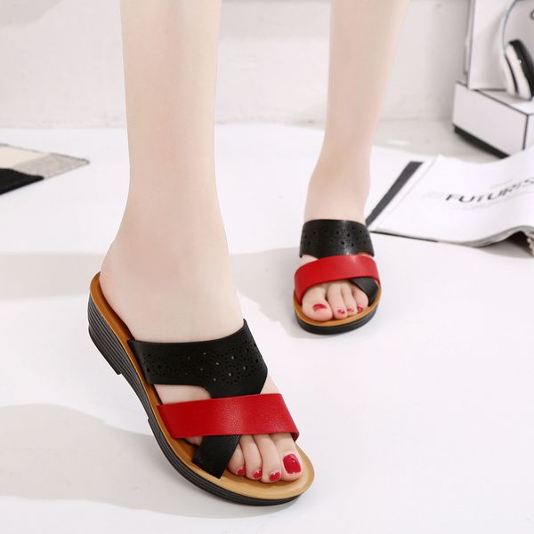 dress shoes 2021 summer women sandals soft casual mother holiday beach slippers wedge heels thick sole 4cm yx2255, Black
dress shoes 2021 summer women sandals soft casual mother holiday beach slippers wedge heels thick sole 4cm yx2255, Black