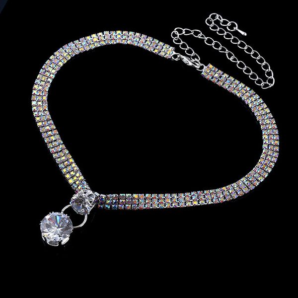 wholesale-fashion short zircon necklace with zircon necklace and claw chain pattern, Silver
wholesale-fashion short zircon necklace with zircon necklace and claw chain pattern, Silver