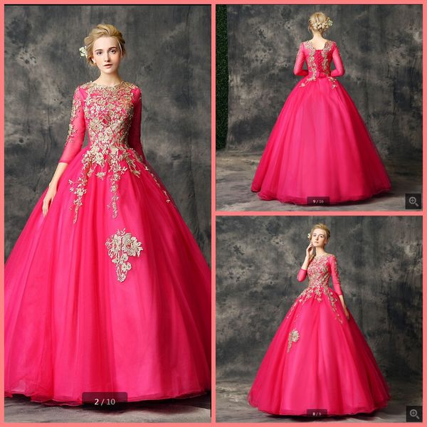 robe de mariage 2019 fuchsia ball gown 3/4 sleeve modest muslim women prom dress lace appliques pearls formal prom gowns, Black
robe de mariage 2019 fuchsia ball gown 3/4 sleeve modest muslim women prom dress lace appliques pearls formal prom gowns, Black