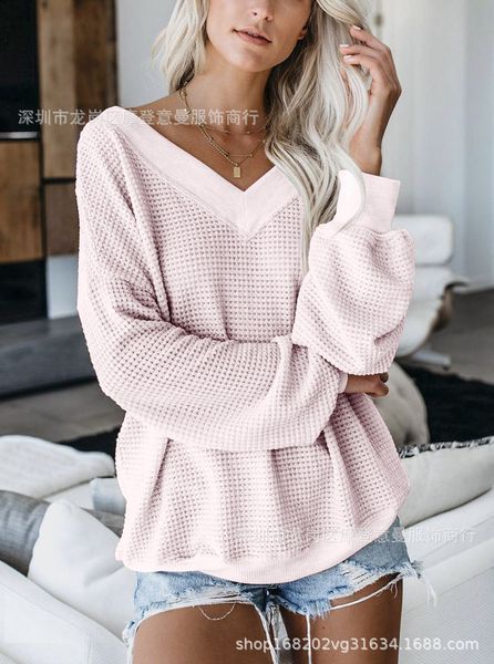women's blouses shirts chemise femme wear women pink female style t-shirt waffg v collar long sleeves sleeve head strapless thread, White
women's blouses shirts chemise femme wear women pink female style t-shirt waffg v collar long sleeves sleeve head strapless thread, White