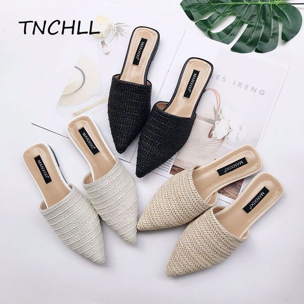 fashion women slipper pointed toe weaving flat mules summer beach outdoor flip flops party wedding elegant ladies slides se5106, Black
fashion women slipper pointed toe weaving flat mules summer beach outdoor flip flops party wedding elegant ladies slides se5106, Black