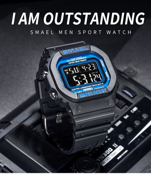 otoky square sports watch pedometer chronograph outdoor watches waterproof relogio masculino 19august06, Slivery;brown