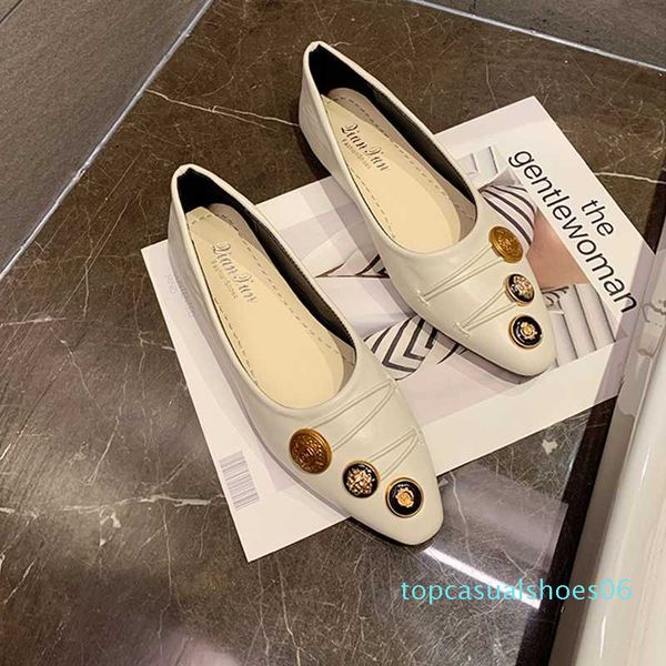 forenjoy single shoes women 2020 spring new button flat bottom wild grandma shoes pointed shallow mouth women's tide t06, Black
forenjoy single shoes women 2020 spring new button flat bottom wild grandma shoes pointed shallow mouth women's tide t06, Black