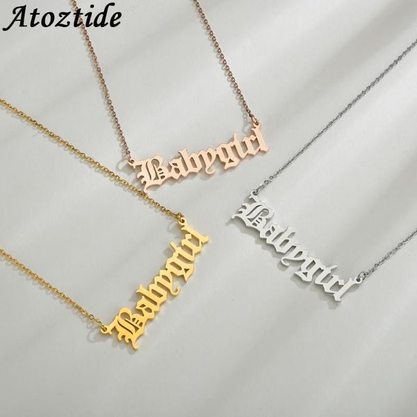 atoztide stainless steel old english babygirl necklace mirror surface gold fashion necklace pendant gift, Silver
atoztide stainless steel old english babygirl necklace mirror surface gold fashion necklace pendant gift, Silver