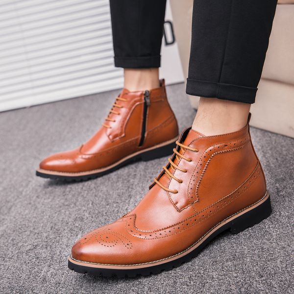 cimim business bullock high help men leather shoes italy new comfortable men's boots fashion boots men, Black
cimim business bullock high help men leather shoes italy new comfortable men's boots fashion boots men, Black
