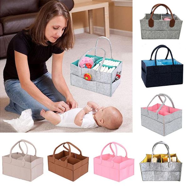 Baby Diaper Caddy Organizer Portable Holder Bag For Changing Table And Car, Nursery Essentials Storage Bins