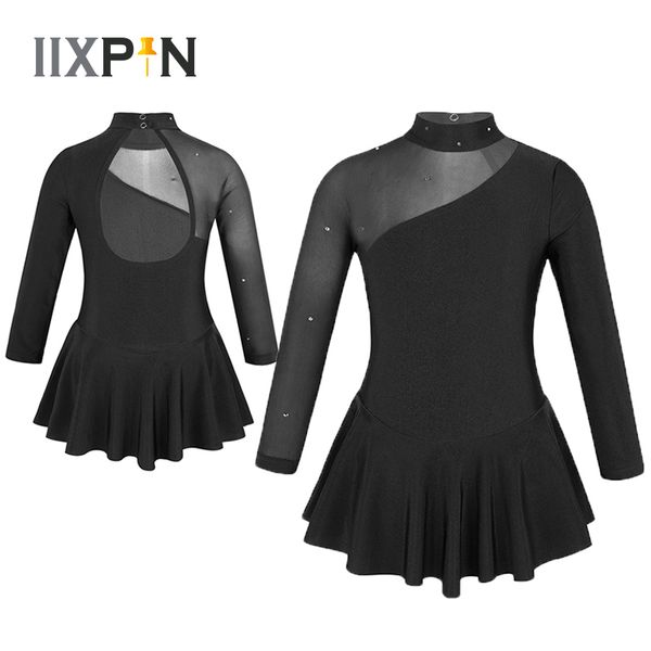 iixpin girls ballet dance dress long sleeves mock neck tulle splice cutouts back figure ice skating roller skating leotard dress, Black;red
iixpin girls ballet dance dress long sleeves mock neck tulle splice cutouts back figure ice skating roller skating leotard dress, Black;red