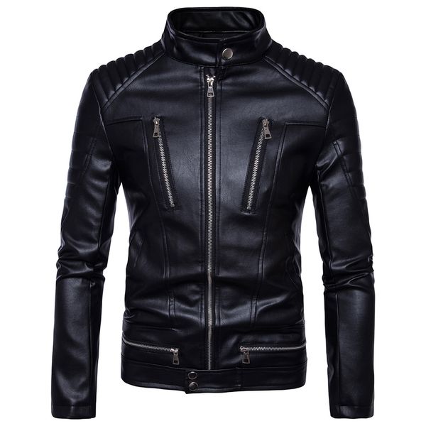 men's fur & faux autumn and winter motorcycle slim multi-zip leather jacket men clothes 2021 chaqueta de cuero para hombre, Black
men's fur & faux autumn and winter motorcycle slim multi-zip leather jacket men clothes 2021 chaqueta de cuero para hombre, Black