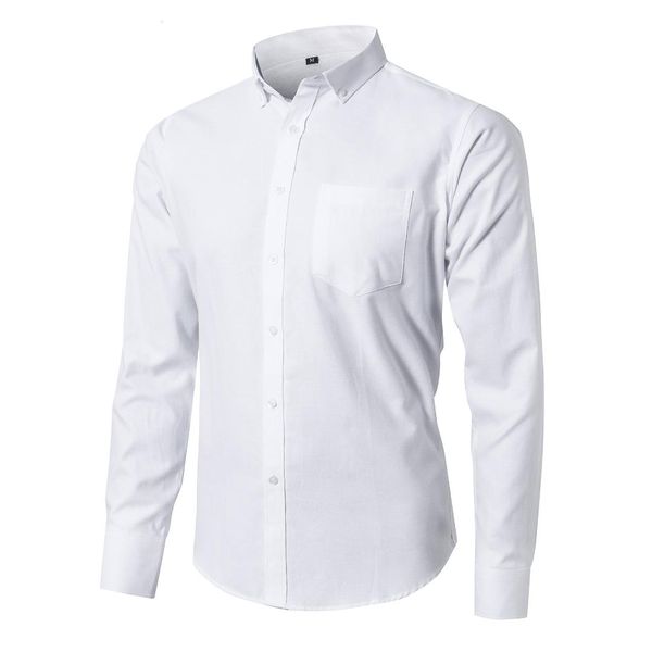 mens long sleeve solid oxford dress shirt with left chest pocket high-quality male casual regular-fit button down shirts, White;black
mens long sleeve solid oxford dress shirt with left chest pocket high-quality male casual regular-fit button down shirts, White;black