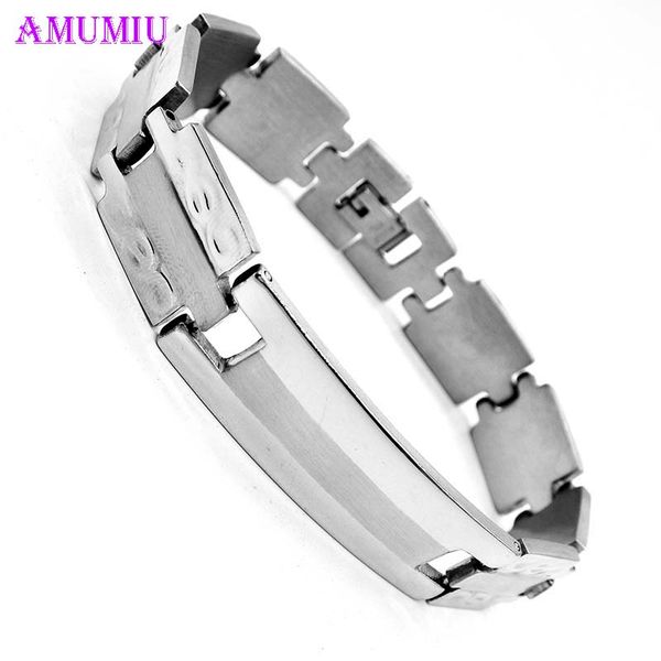 amumiu men's bracelets silver stainless steel curb cuban link chain id bracelets for men women wholesale jewelry gift b041, Black
amumiu men's bracelets silver stainless steel curb cuban link chain id bracelets for men women wholesale jewelry gift b041, Black