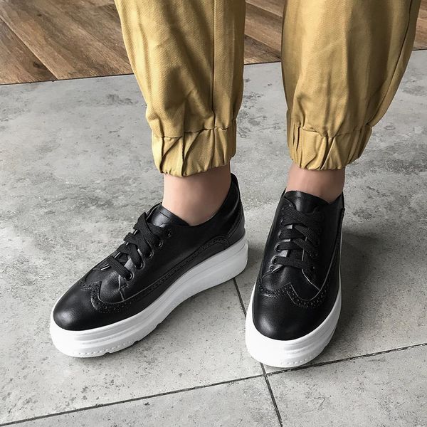 2019 white sneakers women leather platform sneakers height increased casual shoes .5cm, Black;white
2019 white sneakers women leather platform sneakers height increased casual shoes .5cm, Black;white