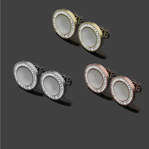 european usa jewelry stainless steel silver gold rose round shell diamond letter stud earrings wedding stud for girls women, Slivery;golden
european usa jewelry stainless steel silver gold rose round shell diamond letter stud earrings wedding stud for girls women, Slivery;golden