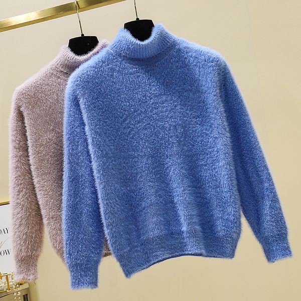 lady loose mink cashmere thick sweaters women winter full sleeve pullovers femme 2019 turtleneck soft thicken fluffy jumper, White;black
lady loose mink cashmere thick sweaters women winter full sleeve pullovers femme 2019 turtleneck soft thicken fluffy jumper, White;black