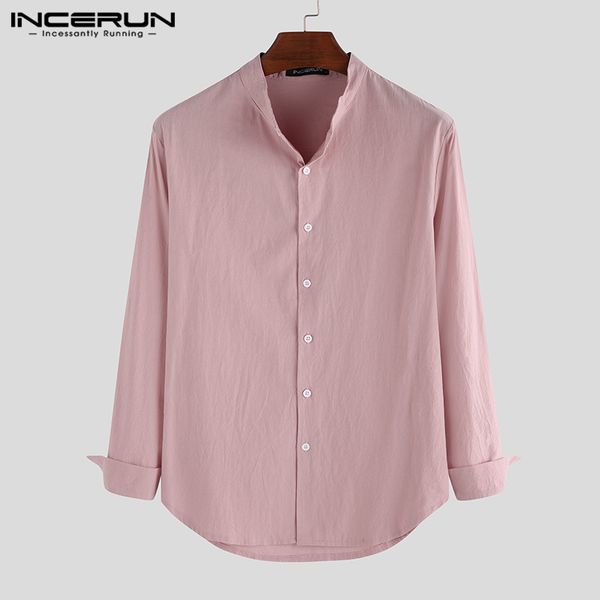 men's casual shirts incerun men dress shirt cotton 2021 long sleeve stand collar camisa button plain fashion business social s-3xl, White;black
men's casual shirts incerun men dress shirt cotton 2021 long sleeve stand collar camisa button plain fashion business social s-3xl, White;black