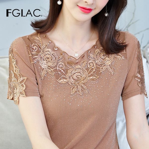 fglac women's shirt new 2019 fashion casual short sleeve summer elegant slim hollow out lace shirt women and blousas, White
fglac women's shirt new 2019 fashion casual short sleeve summer elegant slim hollow out lace shirt women and blousas, White