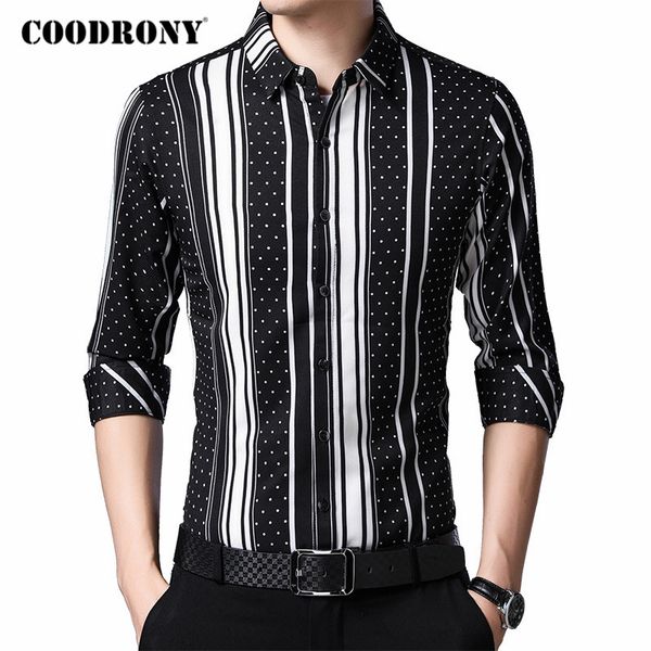 men's casual shirts coodrony brand streetwear fashion striped long sleeve shirt men spring autumn nightclub style chemise homme c6035, White;black
men's casual shirts coodrony brand streetwear fashion striped long sleeve shirt men spring autumn nightclub style chemise homme c6035, White;black