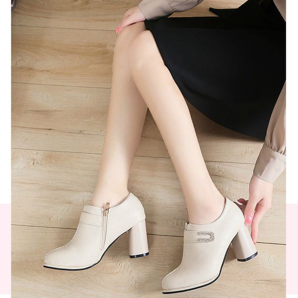 spring women high heel breathable leather pumps zip pointed toe thick heels fashion female dress shoes elegant footwear y22-12, Black
spring women high heel breathable leather pumps zip pointed toe thick heels fashion female dress shoes elegant footwear y22-12, Black