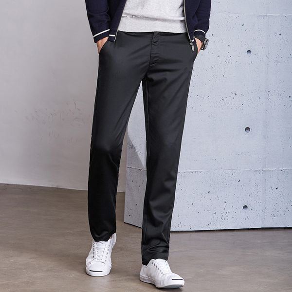 qzhihe men straight smart casual suit pants male slim elastic mid waist full length trousers weeding an pants, Black
qzhihe men straight smart casual suit pants male slim elastic mid waist full length trousers weeding an pants, Black