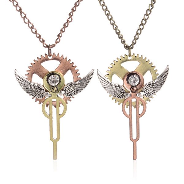 fashion steampunk angel wing necklace chain gear bronze gear key pendant trendy punk series jewelry gift 1 piece, Silver
fashion steampunk angel wing necklace chain gear bronze gear key pendant trendy punk series jewelry gift 1 piece, Silver